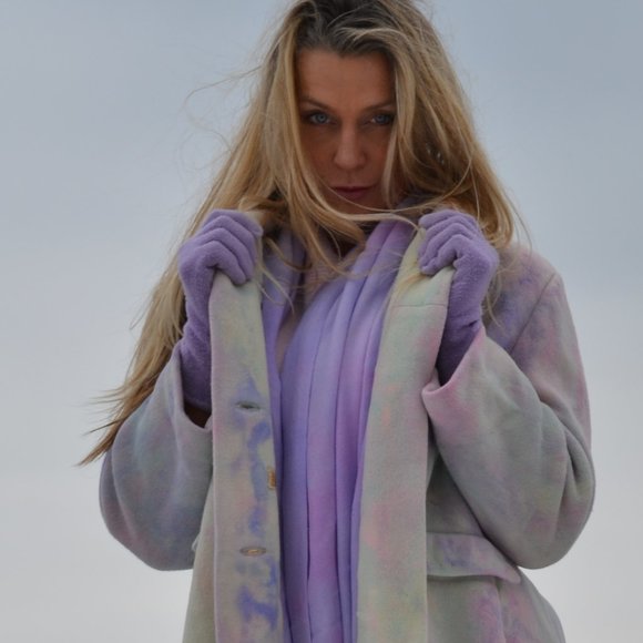 Cashmere pea Coat navy pink white ivory purple blue 10 12 14 16 Large plus - Picture 14 of 14